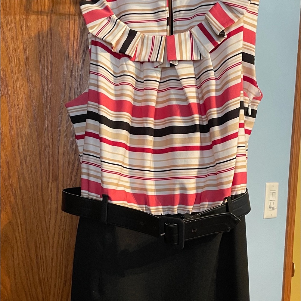 New York and Company pink and black stripe